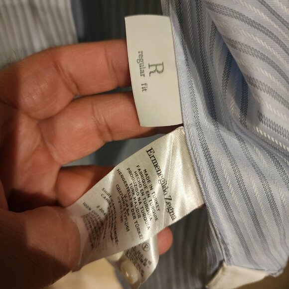 Ermenegildo Zegna French Cuff Dress Shirt 100% Cotton Size 39/15.5 - Picture 5 of 6